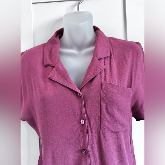 ARITZIA WILFRED FREE Shawna Blouse Button Up Lapel Shirt Dusty Rose XXS - Picture 10 of 11